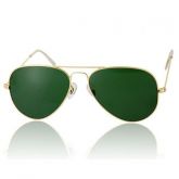 Óculos de Sol Aviador Polarizado Dourado Lente verde
