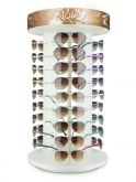 Expositor de balcão giratório para 27 óculos